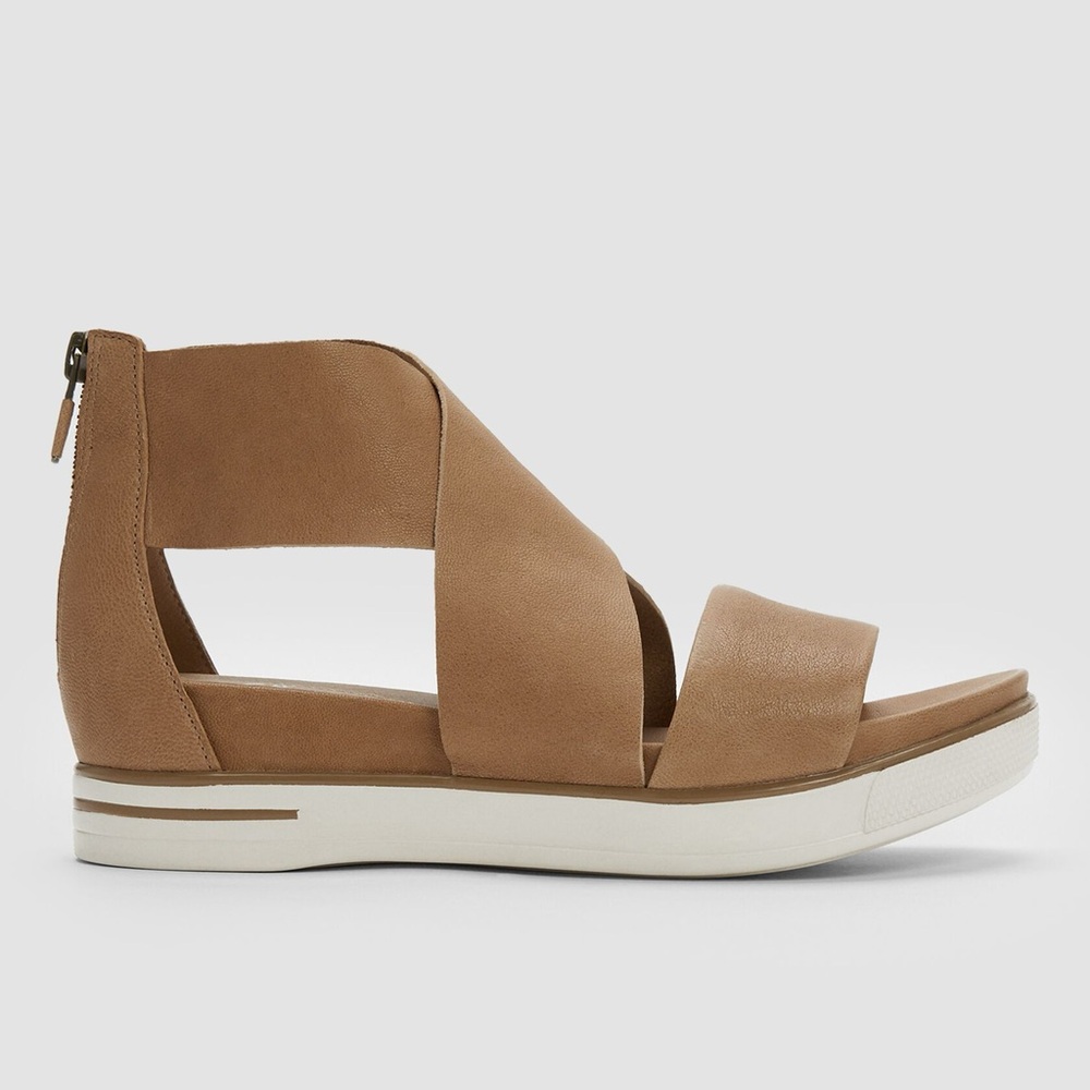 Eileen Fisher Sport Tumbled Leather Sneaker Sandals Honey 9.5